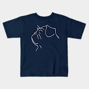 Pug silhouette outline white Kids T-Shirt